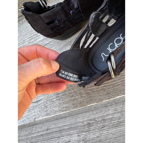 Women's Sugar Black Ankle Boots Size 7.5 - Picture 12 of 13